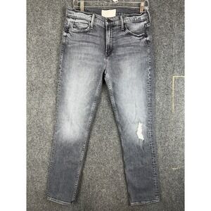 MOTHER‎ Superior The Flirt Jeans 29 Hell Yeah! Black Distressed Straight Faded
